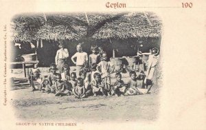 GROUP OF NATIVE CHILDREN CEYLON POSTCARD (c. 1905)