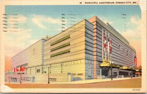 Postcard MO Kansas City Municipal Auditorium