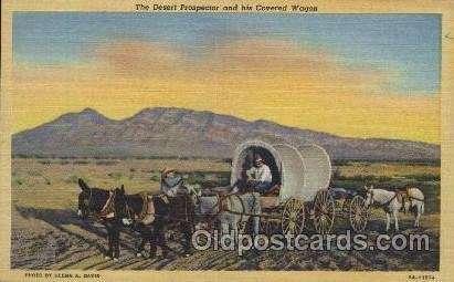 Desert Prospector & Covered Wagon Western Cowboy, Cowgirl Unused 