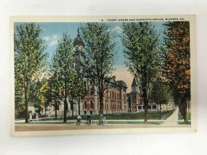 c. 1910 Warren PA Court House and Sheriff's Office Postcard