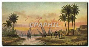 Old Postcard Native Village near Cairo Egypt