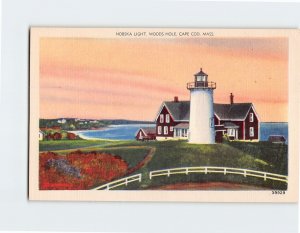 Postcard Nobska Light, Cape Cod, Woods Hole, Massachusetts