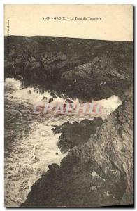 Old Postcard Groix The Thunder Hole