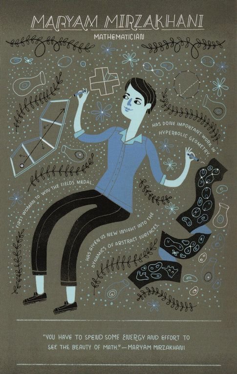 Maryam Mirzakhani Iranian Mathematician Professor Postcard