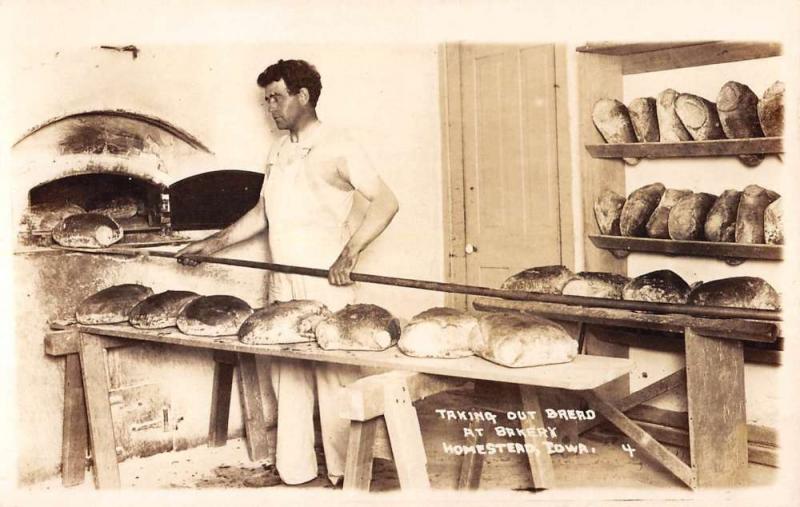 Homestead Iowa Bread Bakery Real Photo Antique Postcard K104100