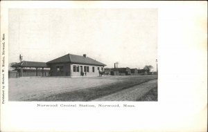 Norwood MA Central RR Train Station Depot c1905 Postcard