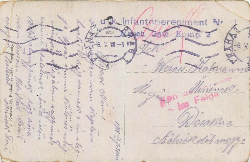 Praha Czech R. - Vysehrad 1918 postcard