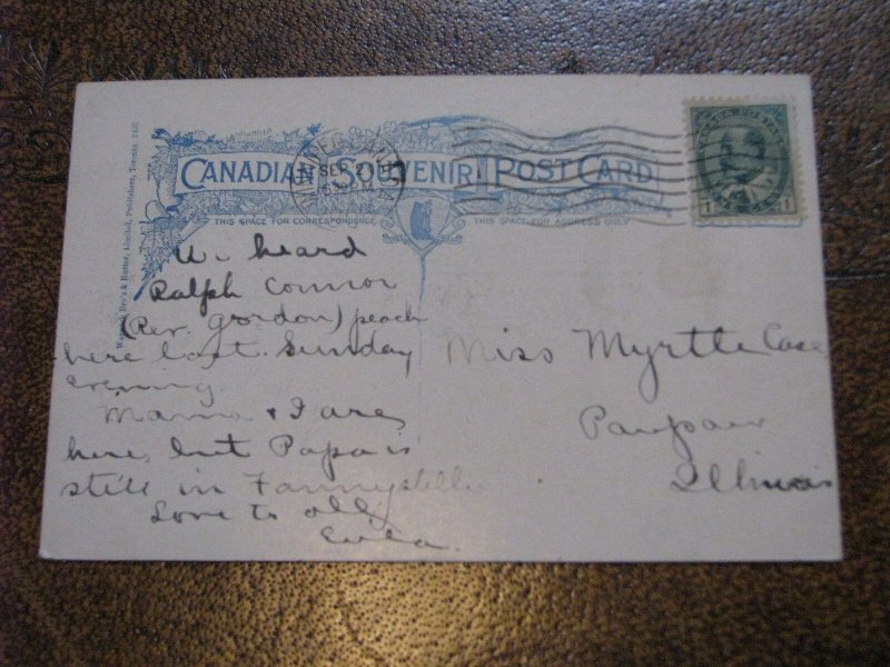 US Postcard Used Winnipeg Canada St Stephens Church 1905 Postmark