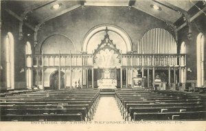 c1908 Lithograph Postcard; Interior Trinity Reformed Church, York PA Pipe Organ