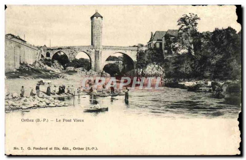 Old Postcard Orthez Old Bridge Lavandieres