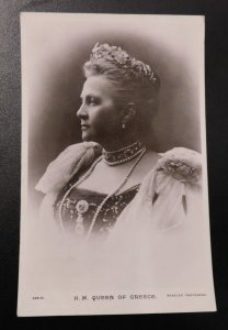 1908 Royalty Postcard Cover RPPC to Wigborough Her Majesty Queen of Greece