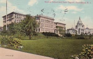 Rhode Island Providence Normal School and State Capitol 1910