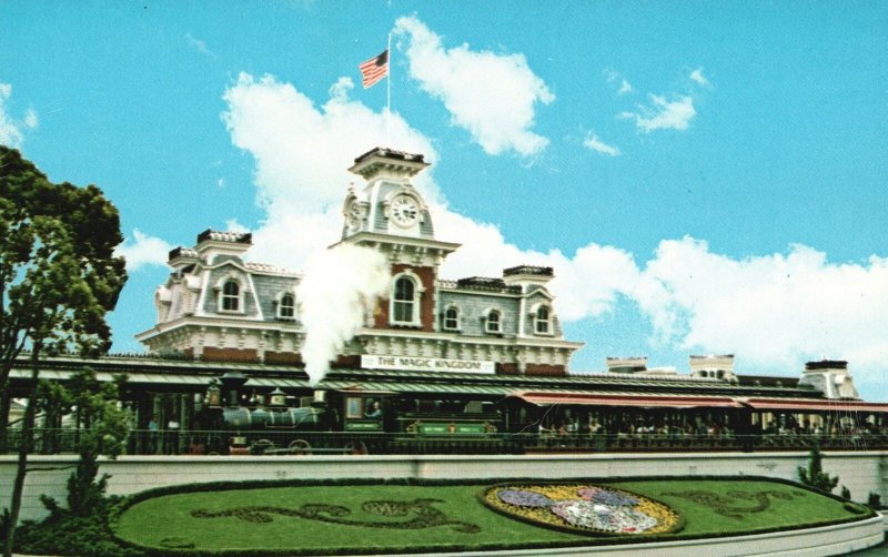 Vintage Postcard Walt Disney World Railroad Old-Fashioned Narrow Gauge Steam