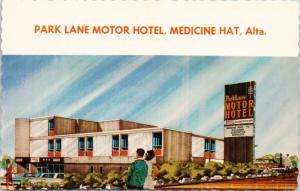 Park Lane Motor Hotel Medicine Hat Alberta AB UNUSED Vintage Postcard D84 