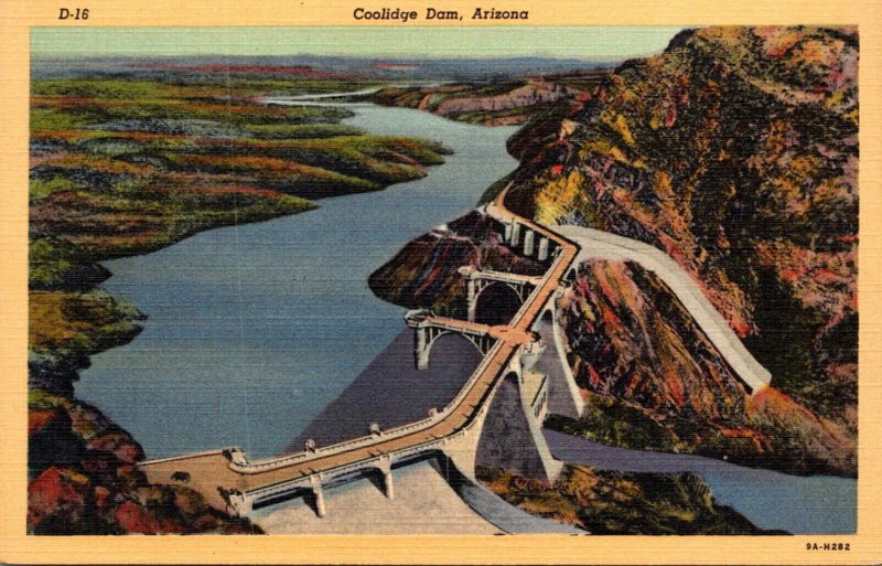 Arizona Coolidge Dam Between Globe and Safford Curteich