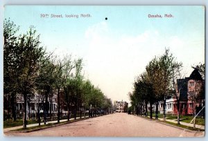 Omaha Nebraska Postcard 39th Street Looking North Exterior Building 1910 Vintage