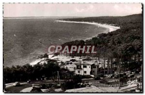 Postcard Old Pilat beach View on the ledge and pelvis