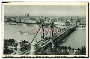 Postcard Old Bridge of Budapest Elisabeth