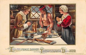 Indian Peace Dinner, Thanksgiving Day 1620 Postcard