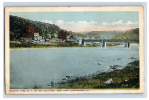 C 1915-20's Town View Minisink Ford New York Railroad Bridge NY Postcard F193
