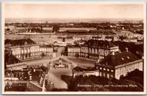 Kobenhavn Udsigt Over Amalienborg Plads Denmark Real Photo RPPC Postcard