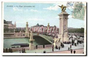 Old Postcard Paris Alexandre III bridge