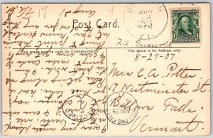 Brandon Vermont 1907 Postcard Town Hall