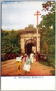 Postcard Manila Philippines c1910s Old Gateway