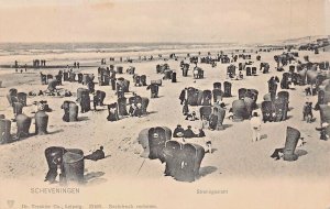 SCHEVENINGEN NETHERLANDS~STRANDGEZICHT~1900s TRENKLER PHOTO POSTCARD