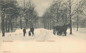 Netherlands Amsterdam Wintergezicht Vondelpark Vintage Postcard 08.34