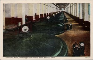 Generator Room Mississippi River Power Plant Keokuk Iowa Postcard PC531