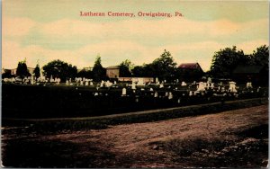 Vtg Orwigsburg Pennsylvania PA Lutheran Cemetery 1910s Postcard