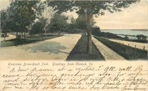 Postcard Iowa Keokuk River View Drive Rand Park Rollins undivided 23-9775