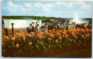 Postcard - Flower Gardens And The Falls - Niagara Falls