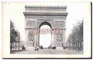 Old Postcard Paris Arc de Triomphe