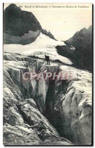 Old Postcard Belledonne Crevasse in Glavier of Freydanne