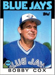 1986 Topps Baseball Card Bobby Cox Manager Toronto Blue Jays sk10751