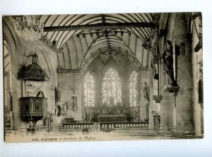 235612 FRANCE PLEYBEN Interieur de l'Eglise Church Vintage PC