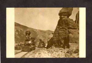 CA Pulpit Rock Railroad Train Engine Locomotives Marysville California Postcard