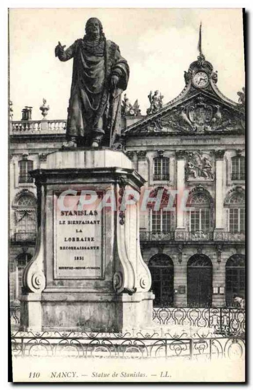 Old Postcard Nancy Stanislas Statue