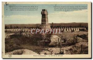 Old Postcard Front Of Champagne De La Butte Souain Army