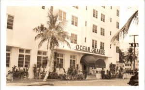 1940s Ocean Grande Apartments Hollywood Beach FL RPPC Real Photo Postcard
