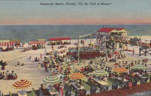 Florida Pensacola Beach Sun Bathing Scene Curteich