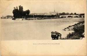 CPA Sens - L'Ile d'Yonne et les deux Ponts FRANCE (961308)