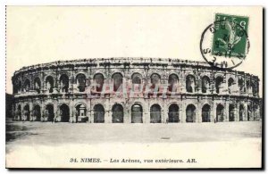 Postcard Old Nimes Les Arenes Exterior view