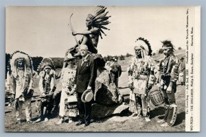 AMERICAN INDIANS GROUP PHOTO 1938 ANTIQUE REAL PHOTO POSTCARD RPPC