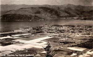 1930's RPPC Sandpoint Idaho Mountain Top Birds Eye View Real Photo Postcard