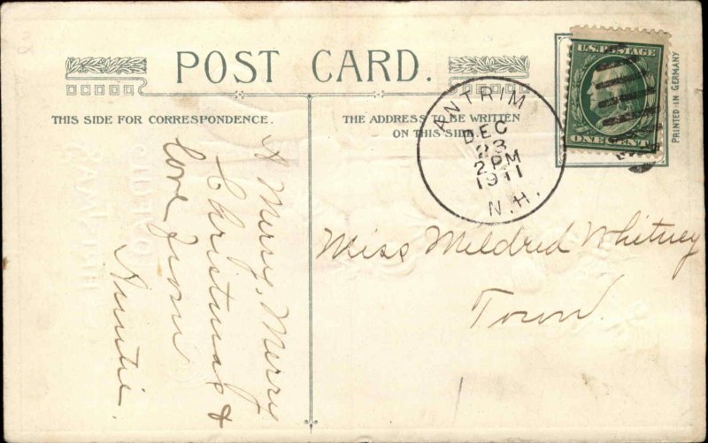 Christmas Cute Kids Stockings c1910 Winsch Postcard