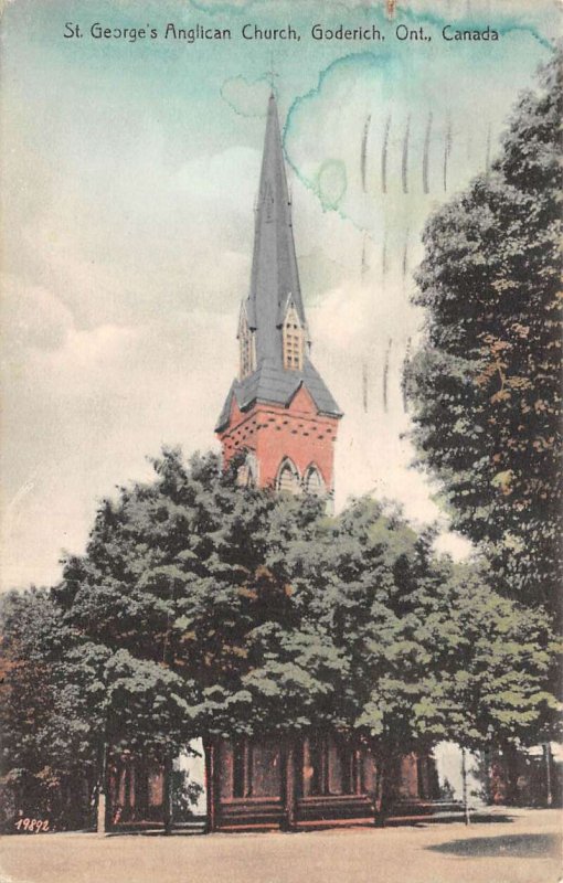 Goderich Ontario Canada St George's Anglican Church Vintage Postcard AA74991