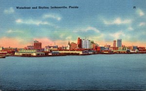 Florida Jacksonville Waterfront and Skyline 1955